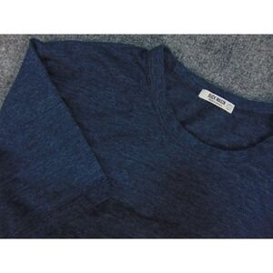 Buck Mason T-Shirt Mens Large Short Sleeve Blue Solid Crew Neck Curved Hem USA